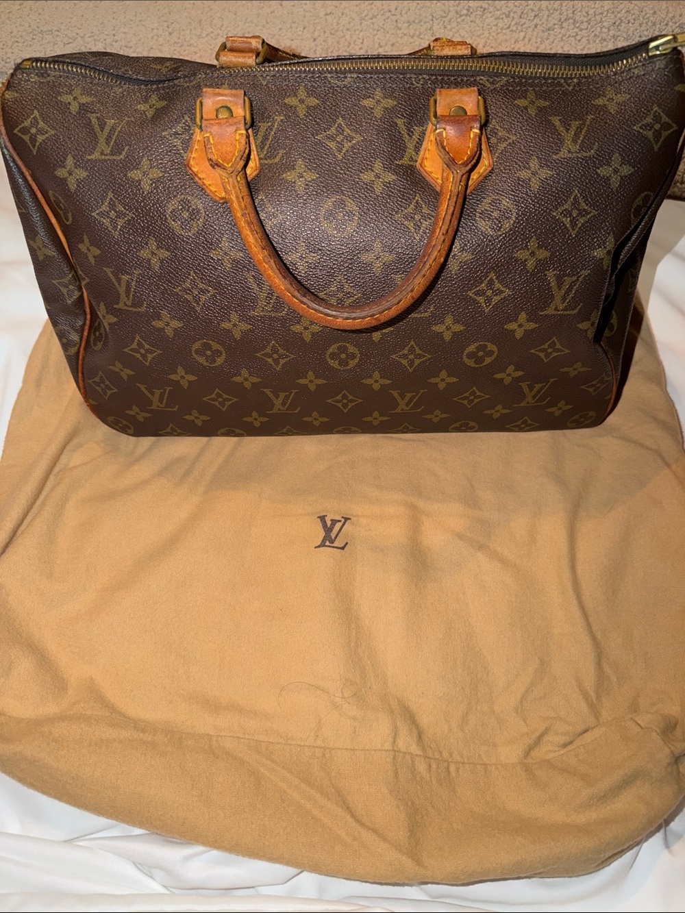 Louis Vuitton Vintage Monogram Speedy 35 Handbag + Dust Bag + COA
